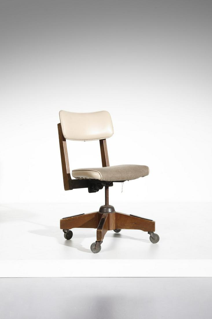 RENATO ANGELI Chair.: Chair. Wood and padded fabric.. Cm 64,00 x 87,00 x 64,00. 1940s.