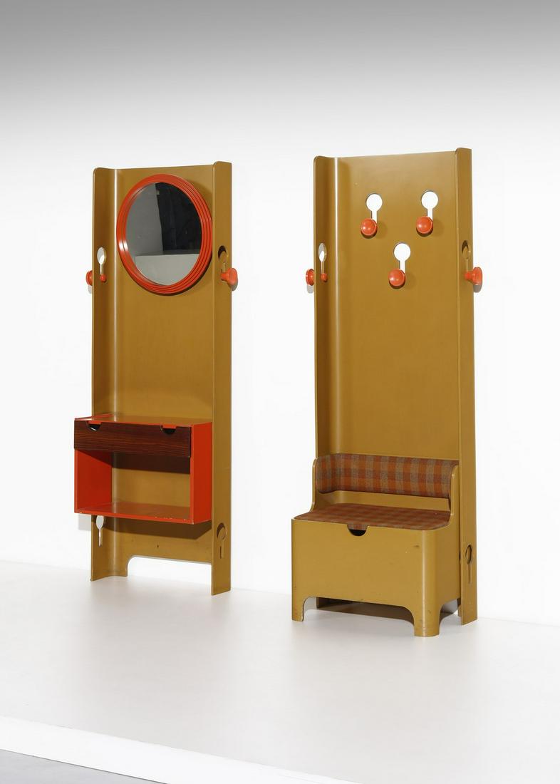 CARLO DE CARLI Pair of coat hangers for Fiam. (1 of 7)