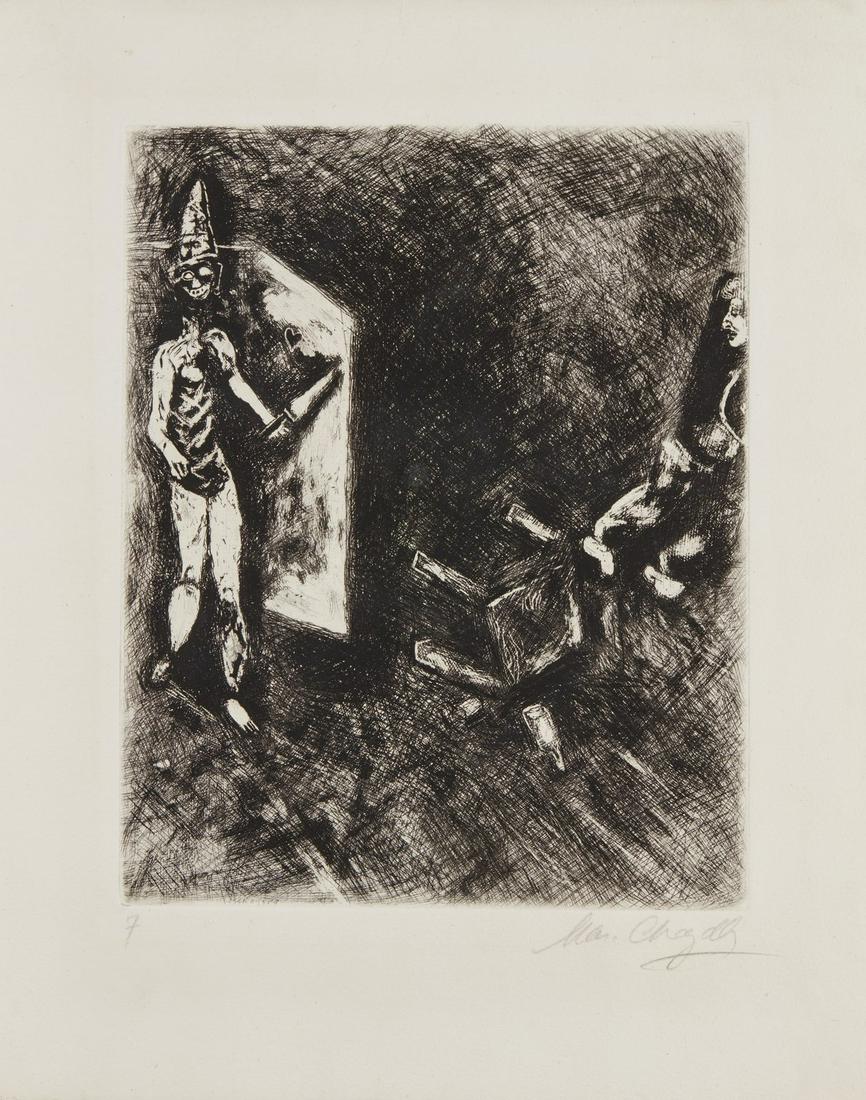 Marc Chagall Fables De La Fontaine Series: La Mort Et Le Bucheron.
