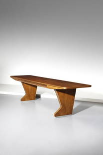 GUGLIELMO ULRICH Table.: Table. 1940. Walnut.. Cm 340,00 x 80,00 x 74,50. Provenance: showroom Galtrucco - Roma.