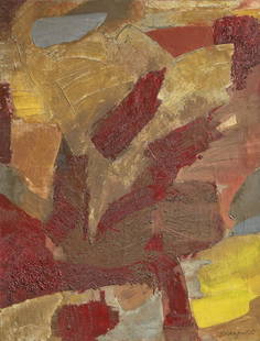 SALVATORE SCARPITTA La siccitÃ (Via).: La siccitÃ (Via). 1957. Mixed media on canvas. Cm 82,00 x 107,00. Signature lower right. Exhibition: La Tartaruga Gallery, Rome, 1957; Studio Durante, Rome, 1991. Publication: Salvatore Scarpitta -