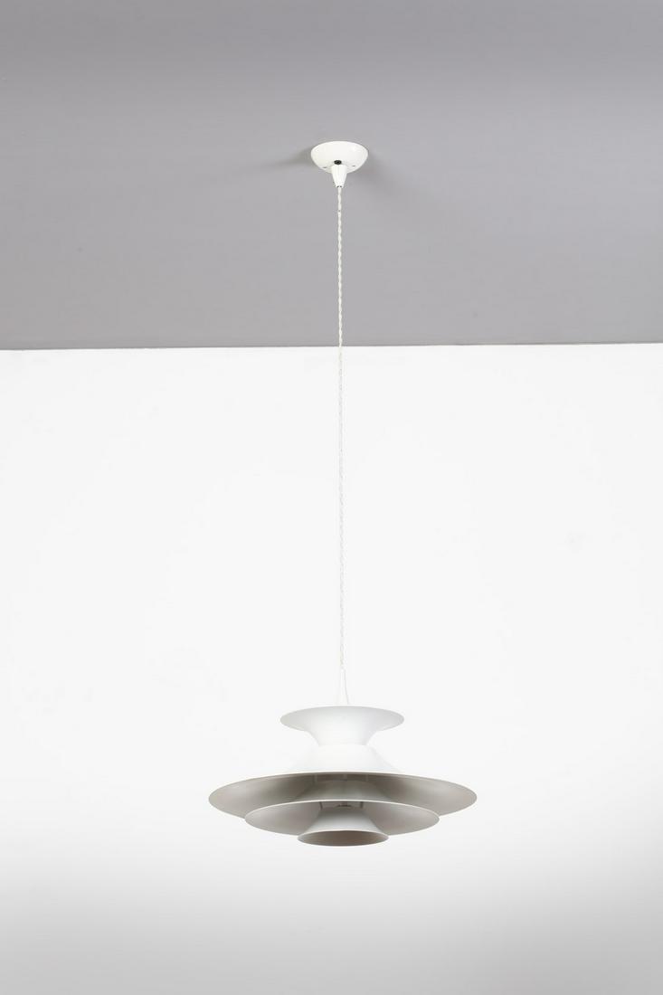 ERIK BALSLEV Radius ceiling lamp for Fog & Morup.: Radius ceiling lamp for Fog & Morup. Painted aluminium.. Cm 50,00 x 30,00 x 50,00. 1950s.