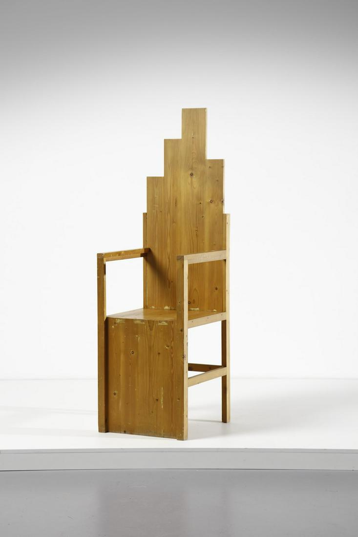 UGO MARANO attributed. Throne.: attributed. Throne. Fir. Cm 50,00 x 167,00 x 54,00. 1970s.