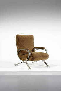 GIULIO MOSCATELLI Micaela armchair for Formanova.: Micaela armchair for Formanova. 1970. Steel and fabric. Cm 76,00 x 97,00 x 80,00.