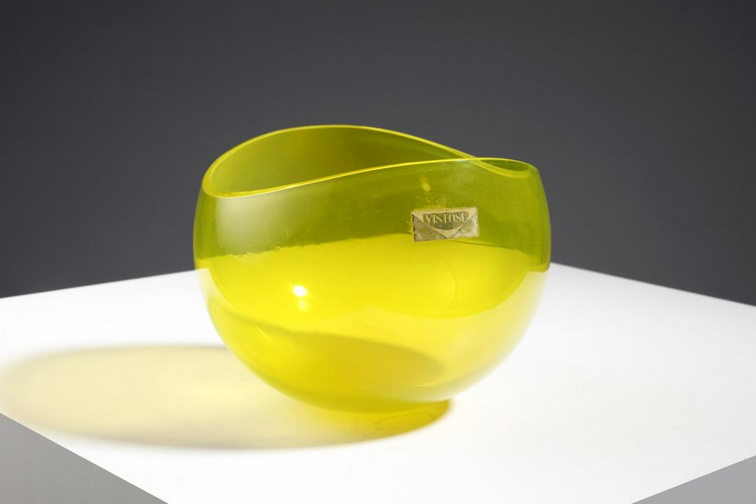 VETRERIA VISTOSI  Small yellow glass bowl for Vetreria Vistosi. (1 of 1)