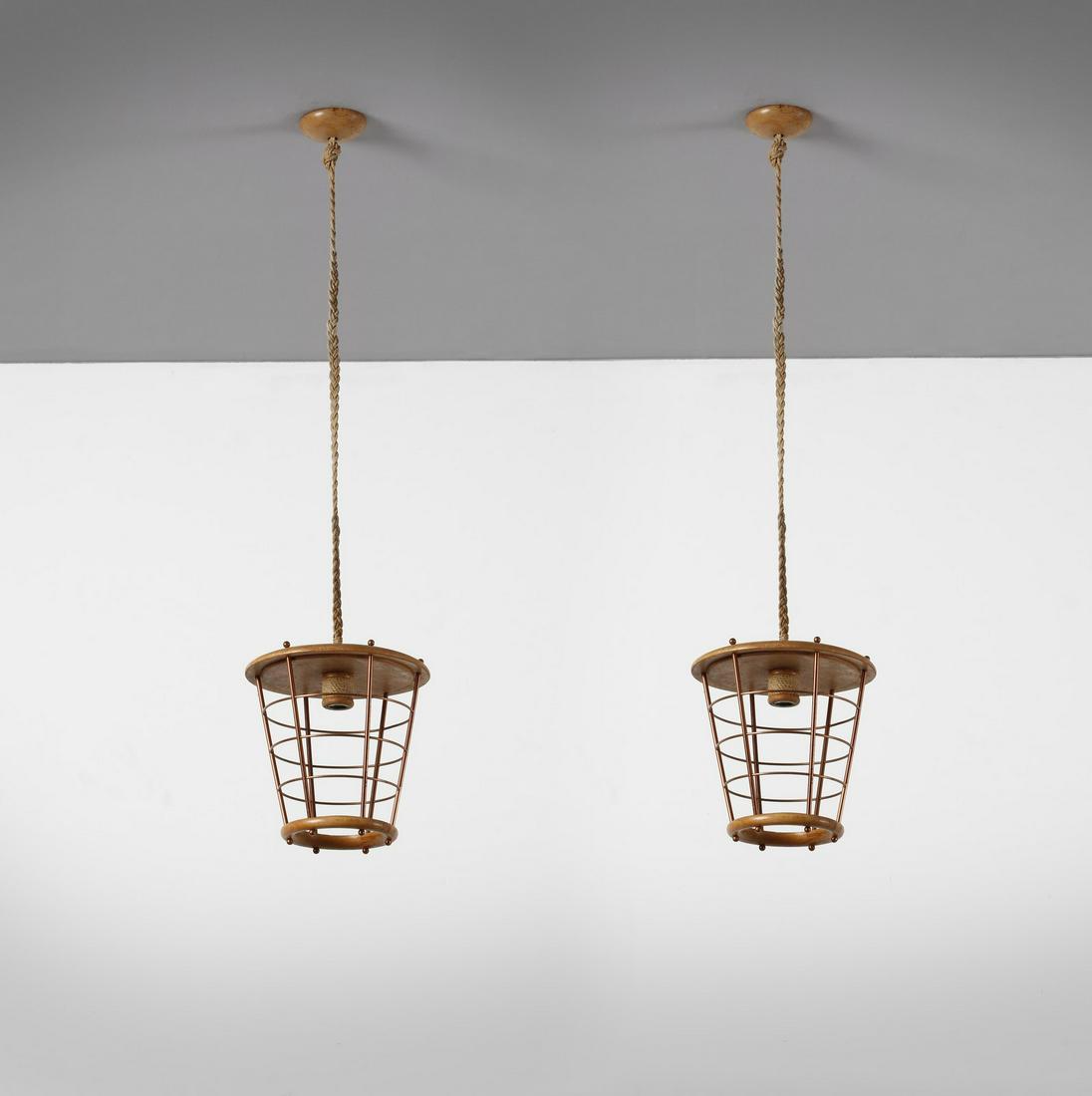 GINO SARFATTI attributed. Pair of ceiling lamps. (1 of 4)
