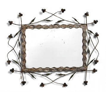 SALVINO MARSURA Mirror.: Mirror. Wrought iron and mirror. Cm 73,00 x 62,00. Author's signature engraved, 1970s.