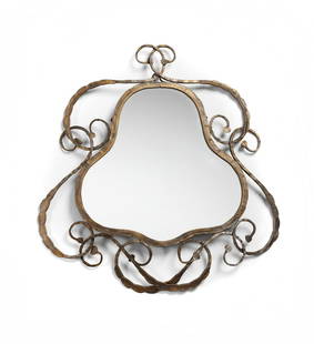 SALVINO MARSURA Mirror.: Mirror. Wrought iron and mirror. Cm 70,00 x 70,00. Author's signature engraved, 1970s.