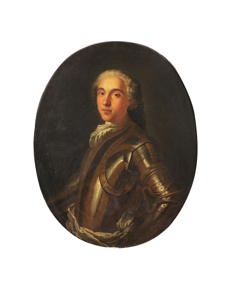 ARTISTA FRANCESE DEL XVIII SECOLO Portrait of a gentleman with armor. (1 of 3)