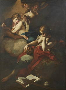 ANTONIO BALESTRA Mary Magdalene.: Mary Magdalene. Oil on canvas . Cm 95,00 x 129,00. Provenance: noble Venetian private collection.Exhibition: La pittura a Verona tra sei e settecento, Palazzo della Gran Guardia, 30 July-5 November 19