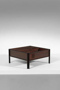 GIULIO MOSCATELLI attributed. Coffee table for Formanova.: attributed. Coffee table for Formanova. Rosewood.. Cm 89,00 x 42,00 x 80,00. 1970s.