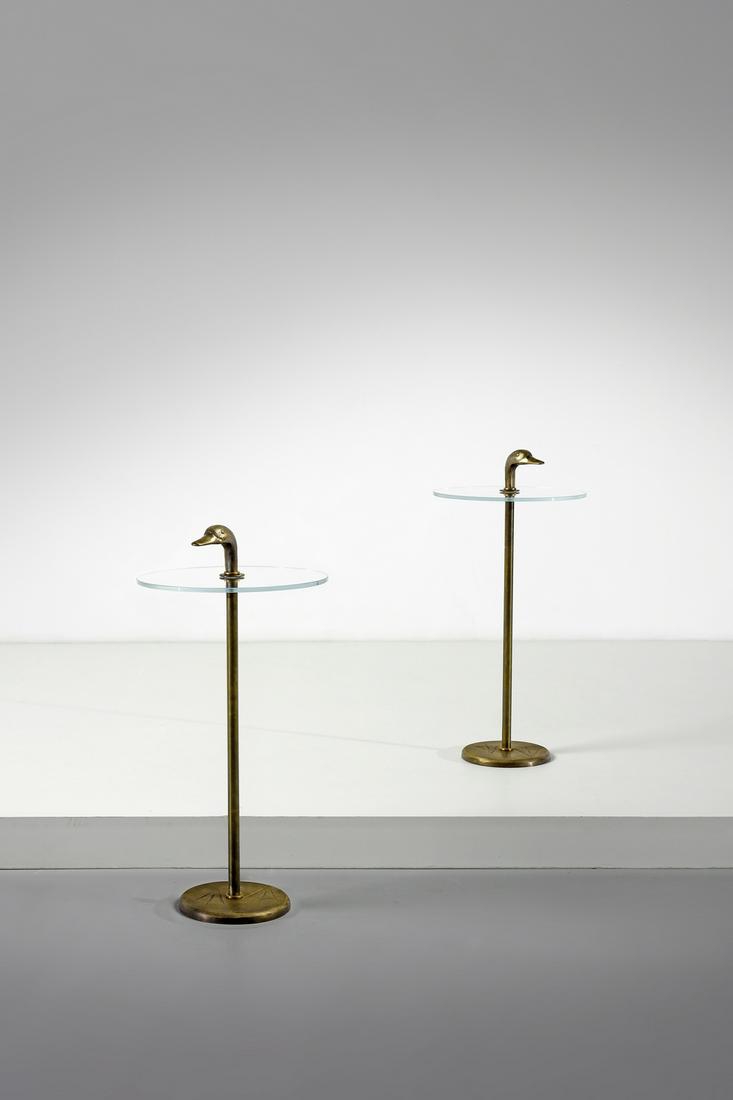 BANCI FIRENZE  Pair of small tables. (1 of 4)