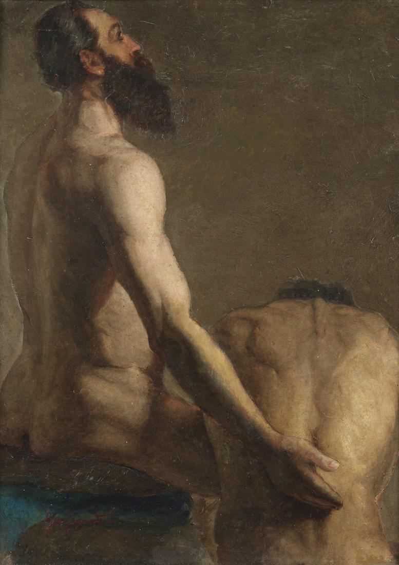 ARTISTA ITALIANO DEL XIX SECOLO  Study of male nudes. (1 of 4)