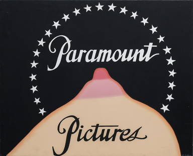 ANTONIO DE FELIPE Paramount Pictures.: Paramount Pictures. 2008. Acrylic on canvas. Cm 10,00 x 80,00. Signature lower right. At the back label with signature, title and year. Provenance: Private Collection; Pierre Bergé & Associés, P