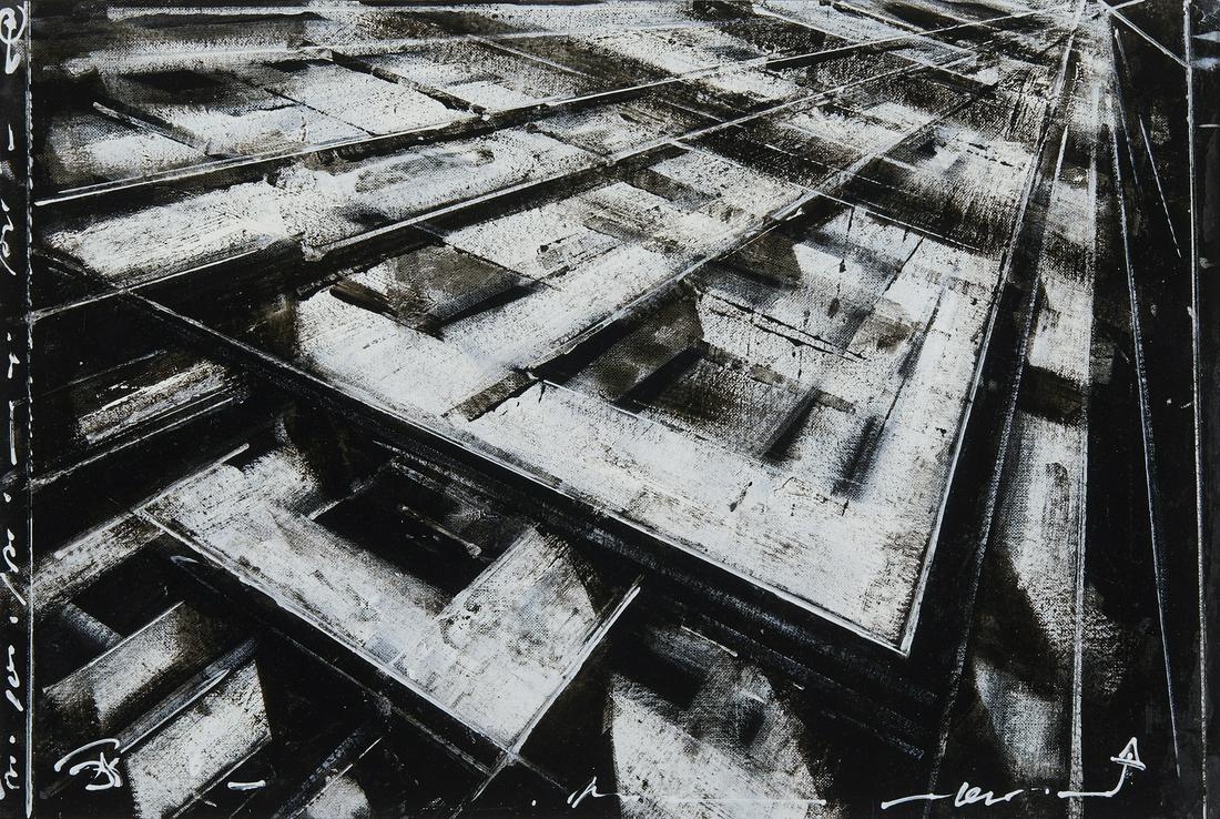 JONATHAN GUAITAMACCHI Il volo.: Il volo. Oil on paper on board. Cm 45,00 x 30,00. Title and signature lower and at the back. Artist's authenticity certificate on photo. Frame present