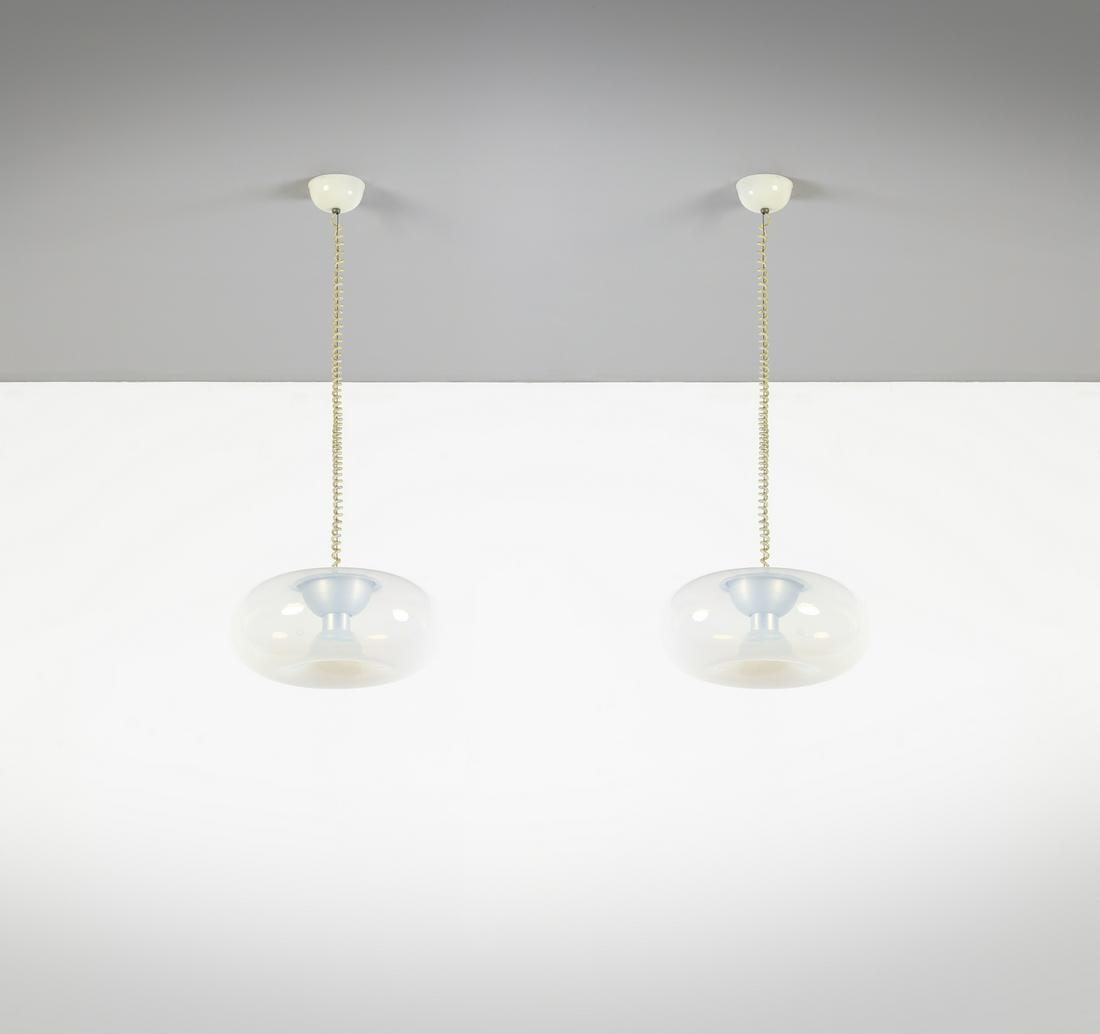 CARLO NASON Pair of Medusa ceiling lamp for Leucos. (1 of 3)