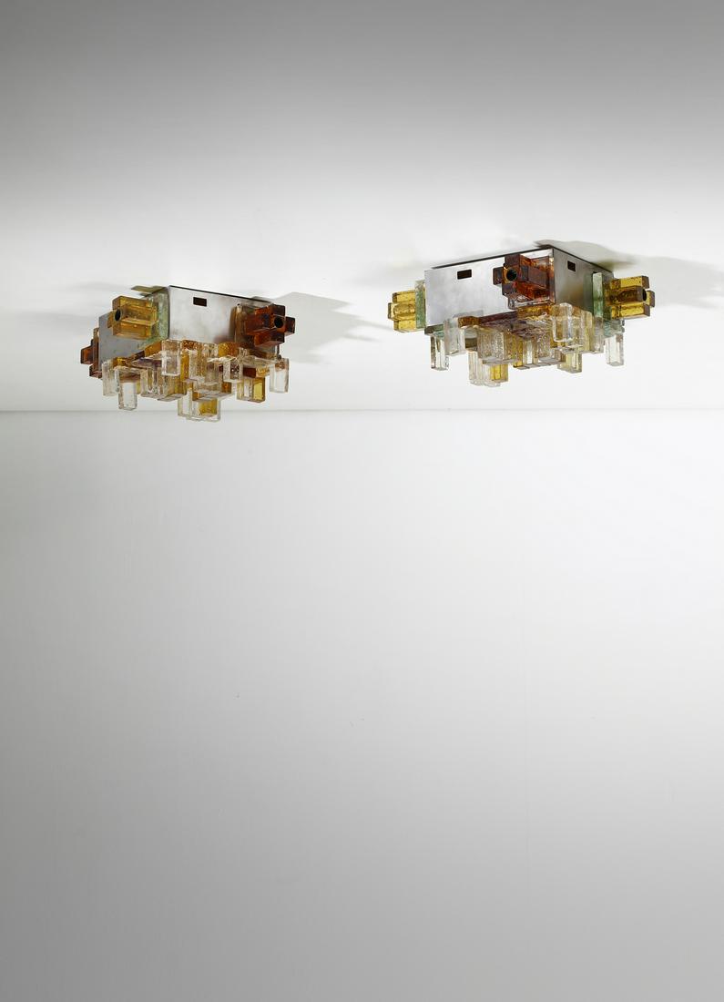 ALBANO POLI Pair of ceiling lamps for Poliarte Verona. (1 of 4)