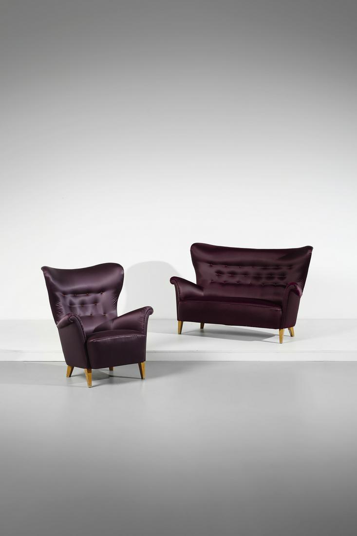 CARL MALMSTEN Armchair and sofa. (1 of 8)