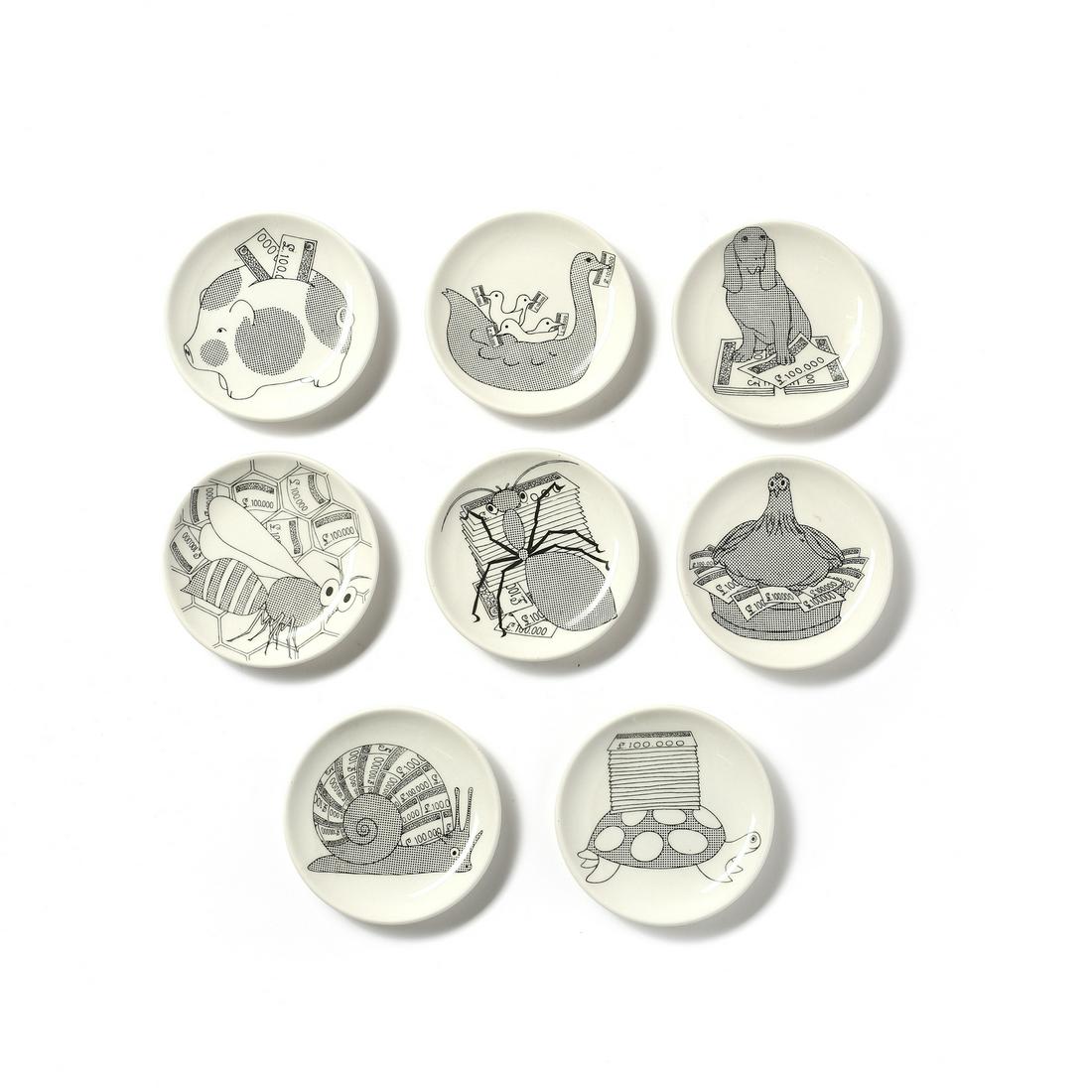 PIERO FORNASETTI Otto piattini serie Animali. (1 of 3)