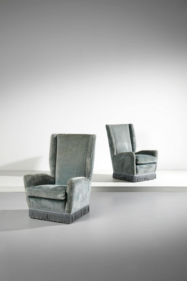 GIO PONTI Coppia di poltrone . (1 of 5)