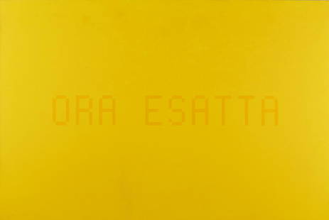 LUCA PANCRAZZI Ora esatta.: Ora esatta. 2002. Oil on canvas . Cm 150,00 x 100,00. Title at the centre. At the back title, signature and year. Artist's authenticity certificate on photo. Provenance: Private Collection, Rome. Publ