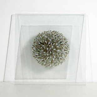 ANGELO BROTTO Sculpture panel for Esperia.: Sculpture panel for Esperia. Murano Glass and Steel. Cm 80,00 x 80,00 x 17,00. 1970s.