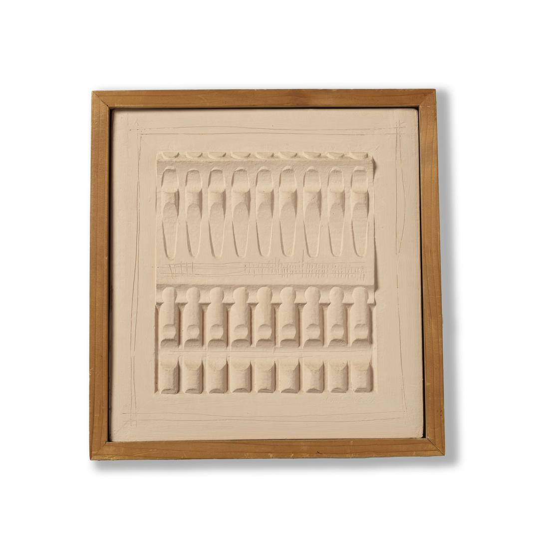 NINO CARUSO Panel.: Panel. 1979. Terracotta. Cm 31,00 x 33,00.