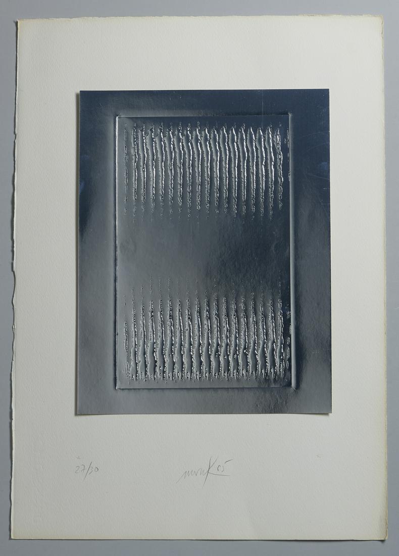HEINZ MACK Untitled.: Untitled. 1965. Calcography. Cm 35,00 x 50,00. 27/30. Edition, signature and year lower in pencil. Edition, signature and year lower in penci. Plate size: 26.5x16.5 cm. Provenance: Lana Collection, Mi