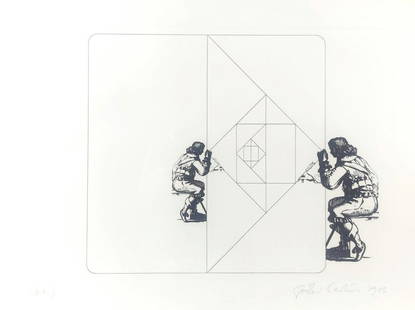 GIULIO PAOLINI Untitled.: Untitled. 1988. Silkscreen. Cm 65,00 x 50,00. Print cm 35 x 50. Ed. P.A. Signed lower right. Frame present