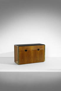 LUIGI CACCIA DOMINIONI MB3 sideboard for Azucena.: MB3 sideboard for Azucena. 1961. Walnut wood, glass and brass.. Cm 120,00 x 75,00 x 47,00. Bibliografia: catalog Azucena undated, p. 84.