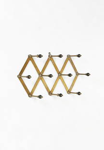 LUIGI CACCIA DOMINIONI AT74 coat hanger for Azucena.: AT74 coat hanger for Azucena. Brass and plastic.. Cm 70,00 x 30,00 x 16,00. 1970s.