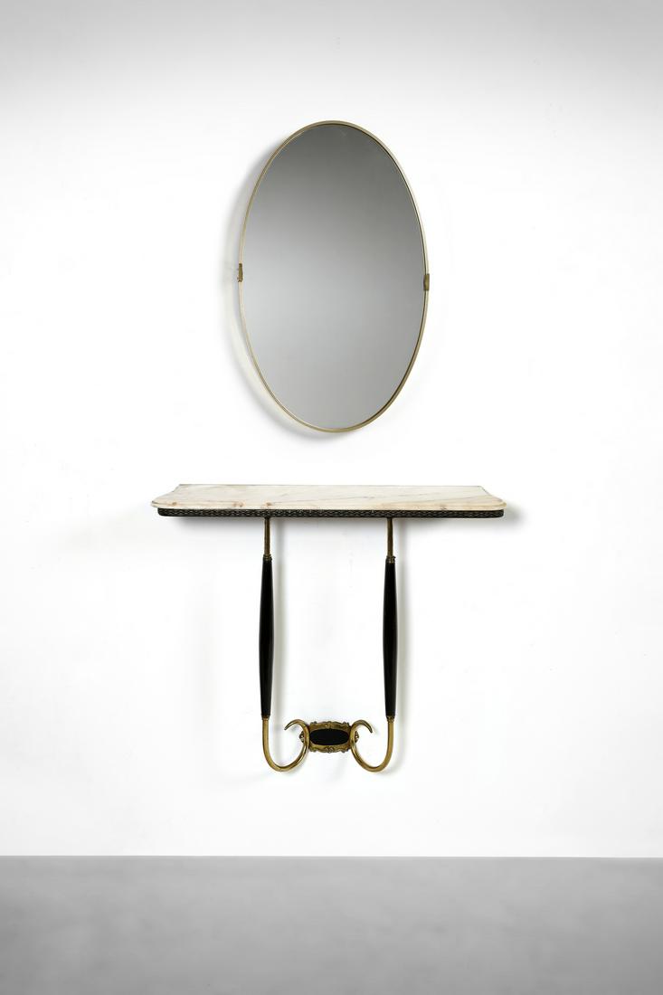 MANIFATTURA ITALIANA   Hanging console with mirror. (1 of 4)