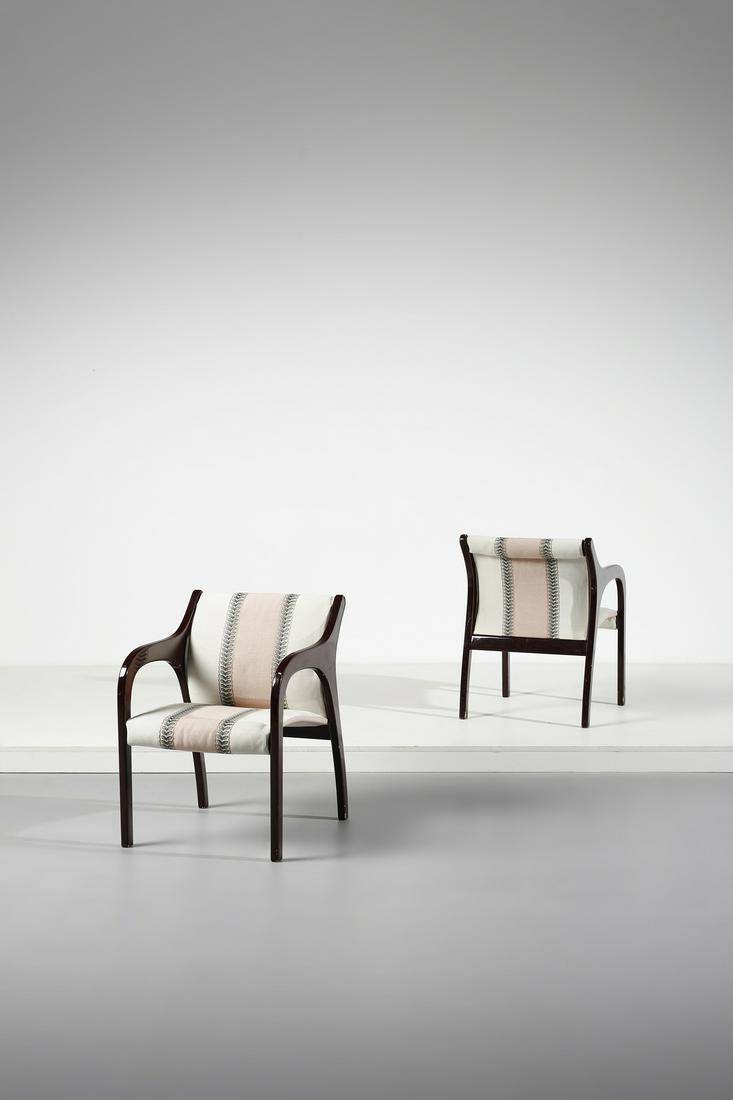 CLAUDIO SALOCCHI Pair of Vivalda armchairs for Sormani. (1 of 5)