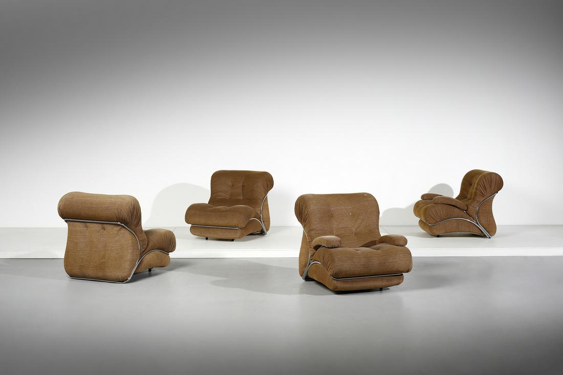 VITTORIO VARO attributed. Four armchairs. (1 of 6)