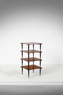 VICO MAGISTRETTI Four T8 stackable tables for Azucena.: Four T8 stackable tables for Azucena. 1954. Wood.. Cm 50,00 x 26,00 x 50,00. Literature: G. Gramigna, Repertorio del design italiano 1950-2000 per l'arredamento domestico, Allemandi, Torino 2003, p. 3