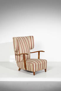 MELCHIORRE BEGA attributed. Bergere.: attributed. Bergere. Wood and padded fabric.. Cm 83,00 x 100,00 x 110,00. 1940s / 1950s.