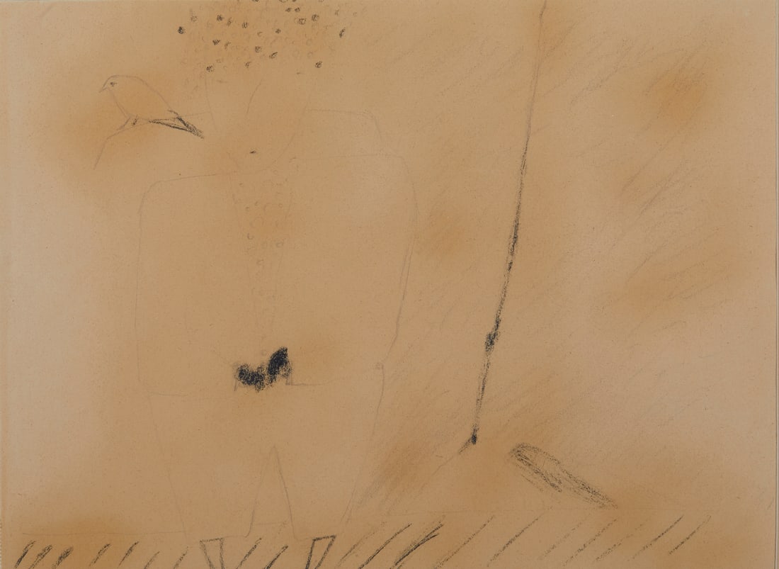 ENZO CUCCHI Untitled.: CUCCHI ENZO (n. 1949) Untitled. 1971. Mixed media on paper. Cm 40,00 x 30,00. At the back signature and year. Artist's authenticity certificate on photo. Provenance: Private Collection, Pavia. Small d