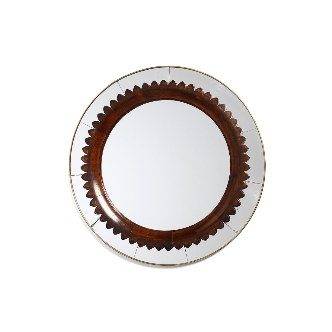 FRAMAR (FRATELLI MARELLI) Wall mirror with serrated frame. (1 of 4)