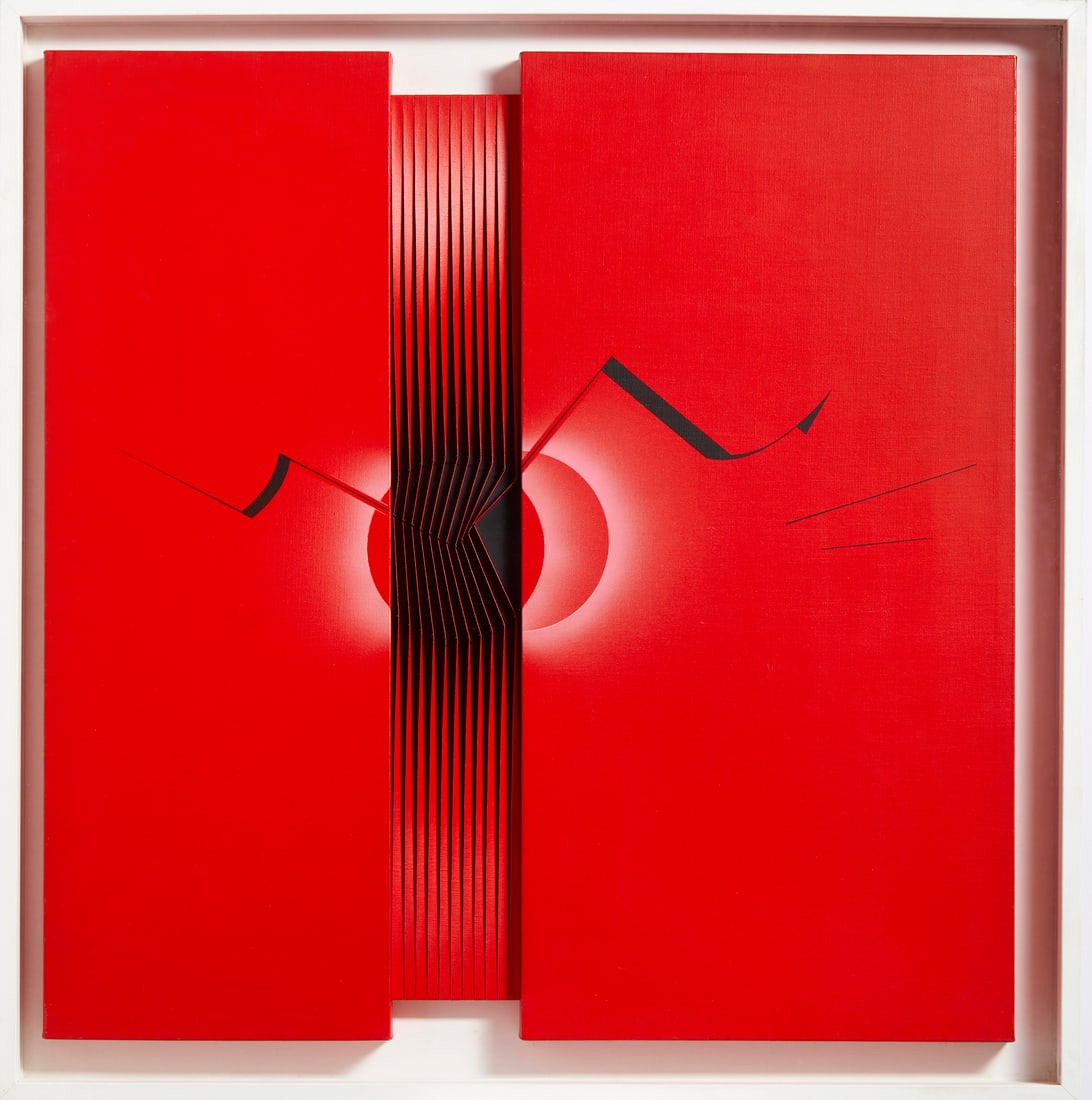 ALBERTO BIASI Zeus si trasforma in toro.: BIASI ALBERTO (n. 1937) Zeus si trasforma in toro. 2005. Acrilico su tela. Cm 96,50 x 98,00 x 4,00. Al retro firma, titolo e anno. Autentica dell'artista su fotografia riportante il relativo numero d'