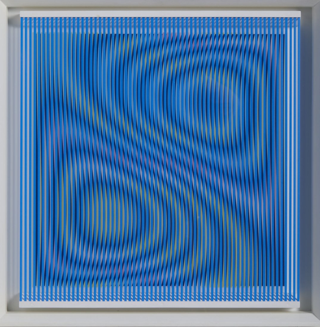 ALBERTO BIASI (N.1937). Break dance... on the beach.: ALBERTO BIASI (N.1937). Break dance... on the beach. Mix media on board. At the back signature, title and year. Artist's authenticity certificate on photo. 1985. 50x50x4 cm.