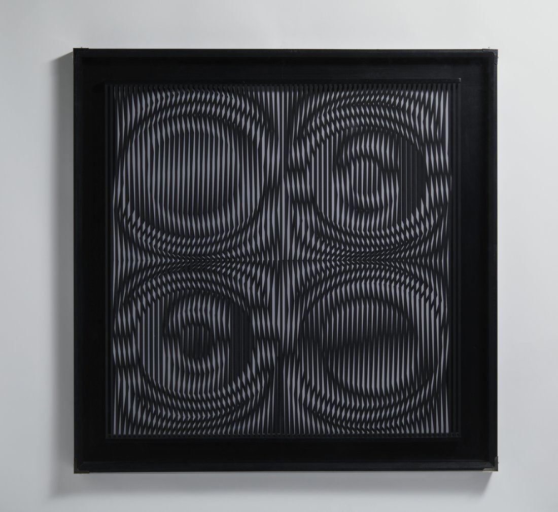 ALBERTO BIASI (n.1937). Visioni dinamiche.: ALBERTO BIASI (n.1937). Visioni dinamiche. Mix media on board. At the back signature, title and year. Artist's authenticity certificate on photo. 1989. 100x100 cm