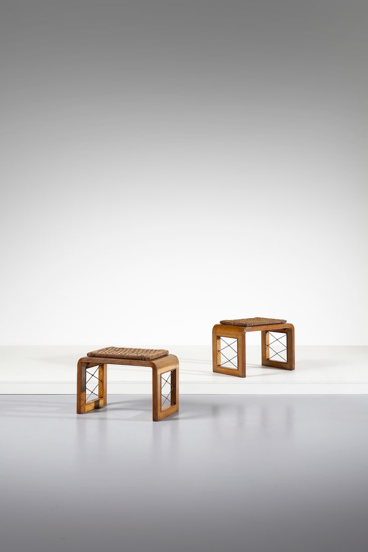 MANIFATTURA ITALIANA Pair of stool. (1 of 4)
