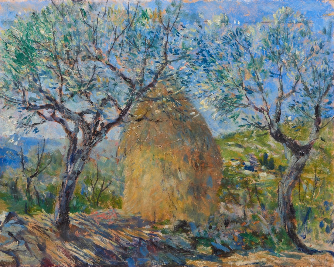 GALILEO CHINI Landscape with olive trees and sheaf. (1 of 4)