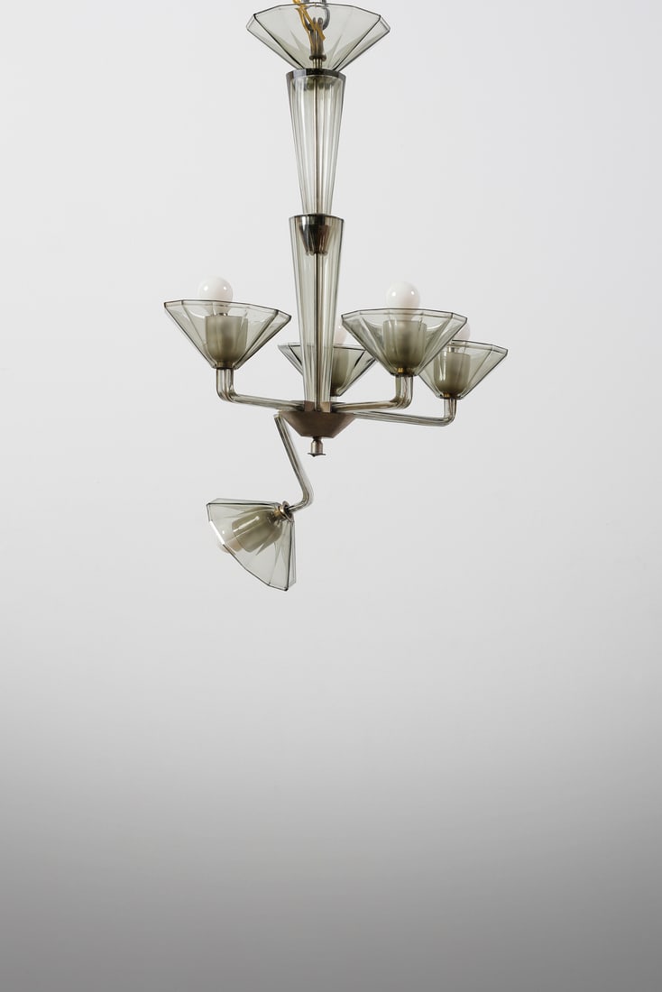 M.V.M CAPPELLIN attributed. Five lights ceiling lamp. (1 of 4)