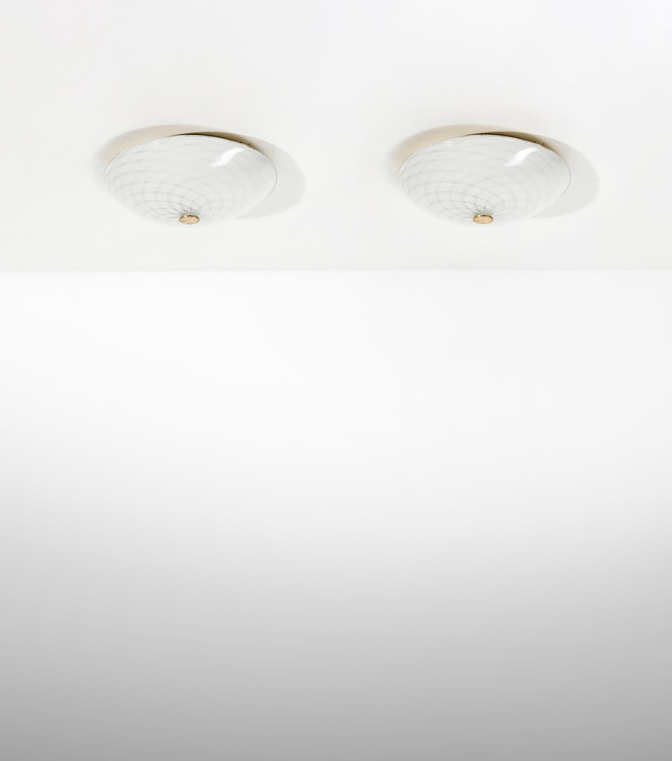 MANIFATTURA MURANESE Pair of ceiling lamps. (1 of 4)