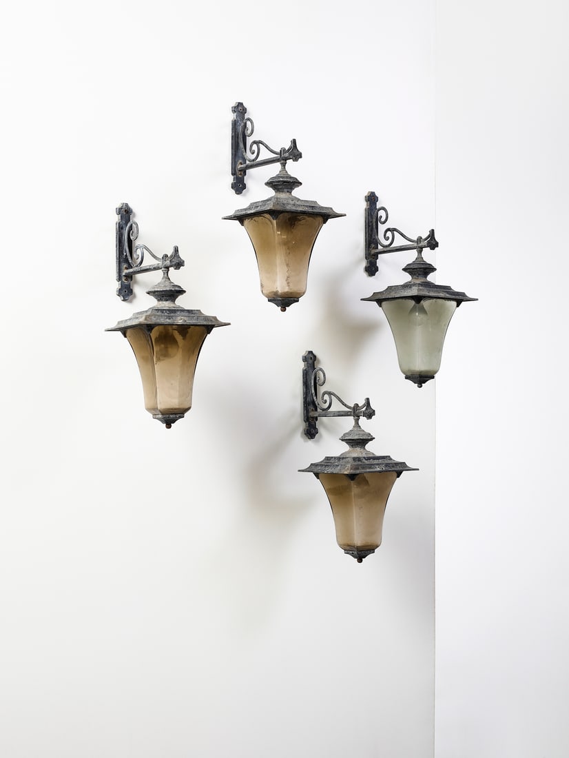 MANIFATTURA ITALIANA   Four lantern wall lamps. (1 of 4)