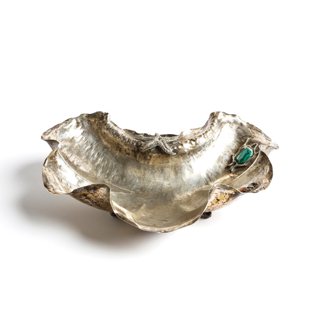 ARRIGO FINZI attributed. Pocket emptier with maritime-style applications and embossed cabochons, (1 of 4)