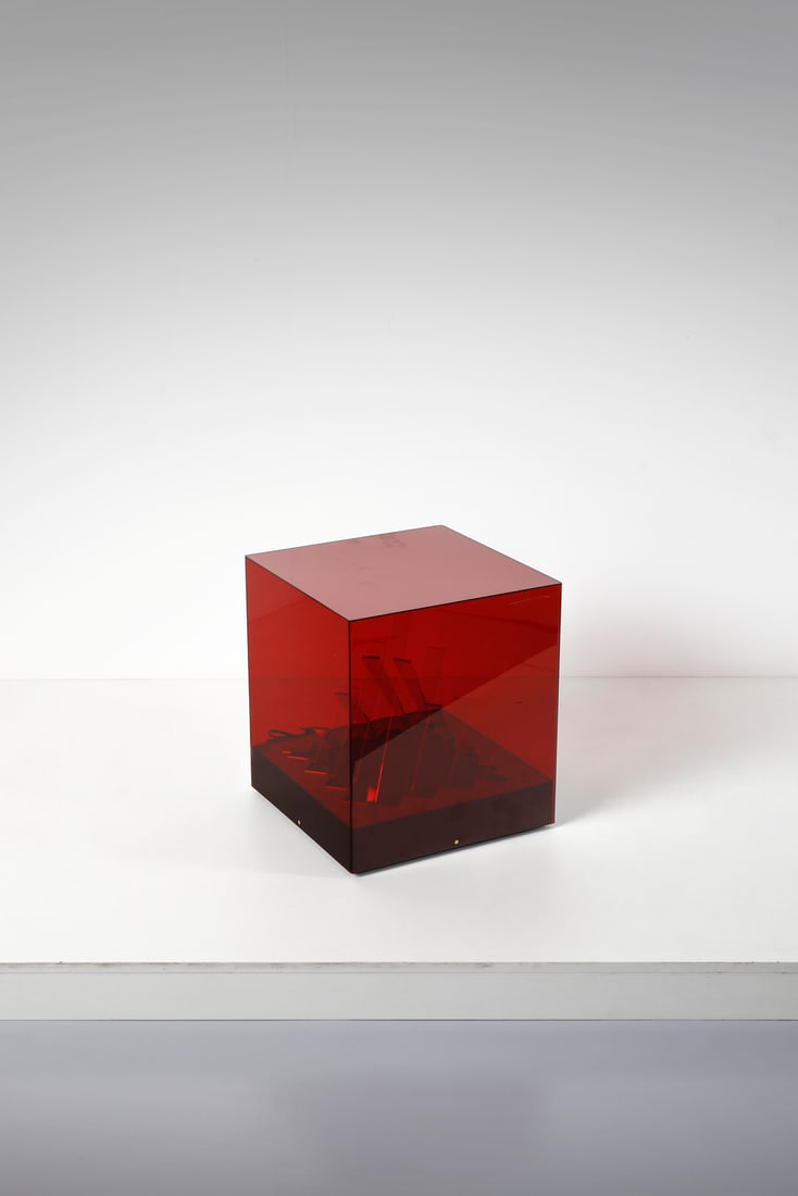 JAMES RIVIERE Cubo di Teo table lamp for Centro Ricerche Arte Industria, Lissone. (1 of 2)