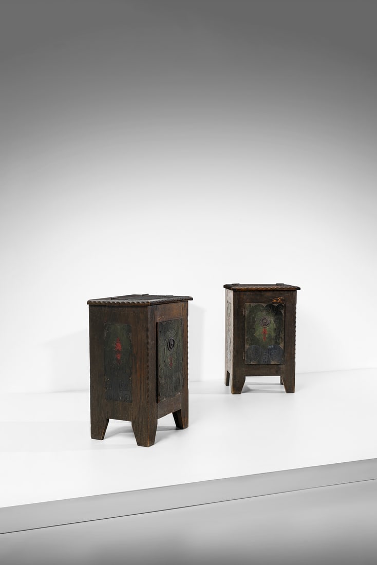 GINO MAGGIONI Pair of bedside tables for Atelier di Varedo. (1 of 7)