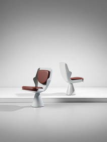 GIULIO MINOLETTI Pair of swivel chairs from the Belvedere of the ETR 300 electric train (called Sett (1 of 6)